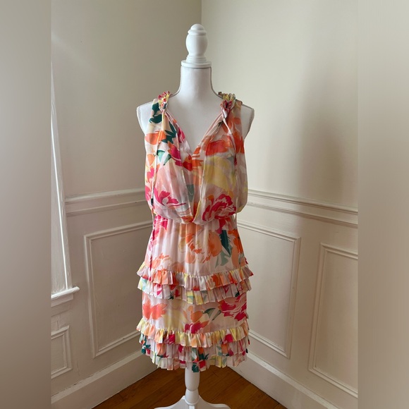 Bright Floral Mini Dress - Picture 2 of 10